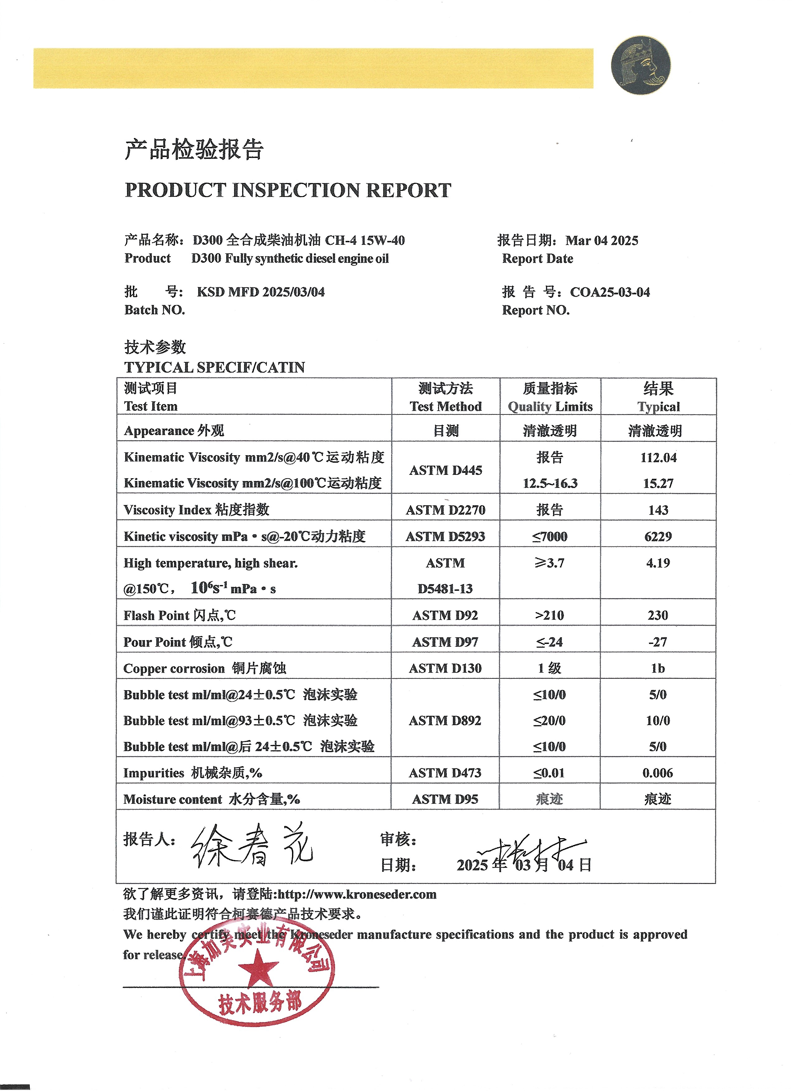 D300 全合成柴油机油 CH-4 15W-40 二万公里 2025.03.01.jpg